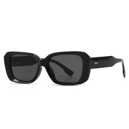 SSFVTTL Fashion Polygon Damen Sonnenbrille Retro Candy Color Clear Gradient UV400 Herren (Schwarz Grau) von SSFVTTL