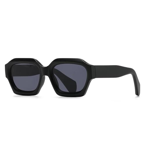SSFVTTL Herren Trendy Gradient Sonnenbrille UV400 Retro Polygon Damen (Mattschwarzgrau) von SSFVTTL