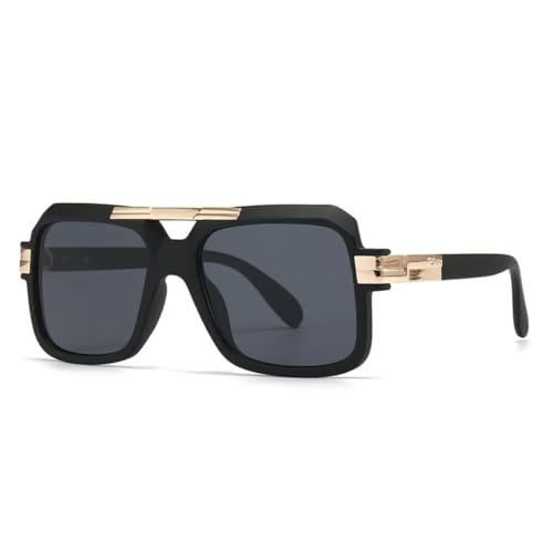 SSFVTTL Klassische Luxus-Sonnenbrille für Damen und Herren, Vintage-Steampunk-Brille, großer Rahmen, Autofahrerbrille (Schwarz Schwarz) von SSFVTTL