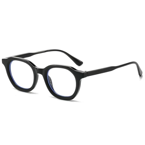 SSFVTTL Klassische Vintage-Luxus-Sonnenbrille, rund, für Damen und Herren, UV400 (schwarz, klar) von SSFVTTL