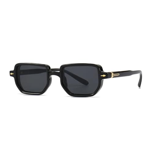 SSFVTTL Luxuriöse Nieten-Sonnenbrille für Damen und Herren, trendige Brille, Vintage-Mode, UV400 (Schwarz Schwarz) von SSFVTTL