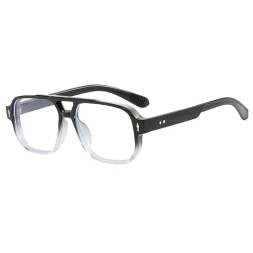 SSFVTTL Luxuriöse Sonnenbrille mit großem Rahmen für Damen und Herren, Vintage-Punk-Brille, Nieten, UV400 (schwarz, klar) von SSFVTTL