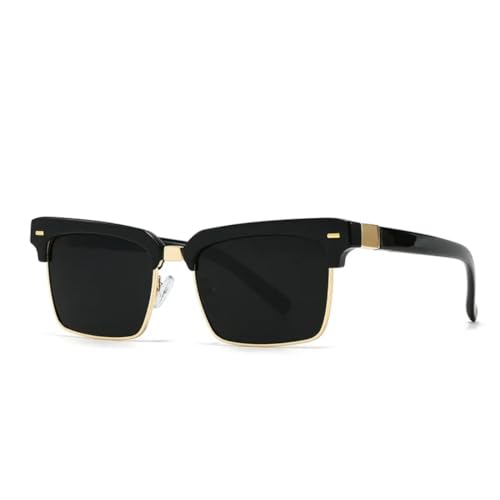 SSFVTTL Luxuriöse Vintage-Sonnenbrille mit Metallrahmen für Damen und Herren (Schwarz Schwarz) von SSFVTTL