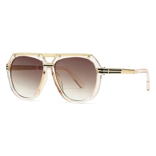 SSFVTTL Metall Doppelstrahl Sonnenbrille Mode Unisex Luxus Uv400 (TTYJ260-3) von SSFVTTL
