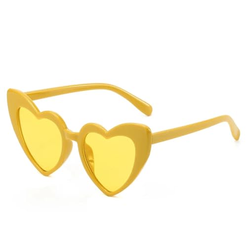 SSFVTTL Metallscharnier Damen Cat Eye Sonnenbrille Mode Bonbonfarben UV400 (Gelb Gelb) von SSFVTTL