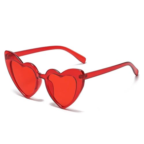 SSFVTTL Metallscharnier Damen Cat Eye Sonnenbrille Mode Bonbonfarben UV400 (Rot Rot) von SSFVTTL