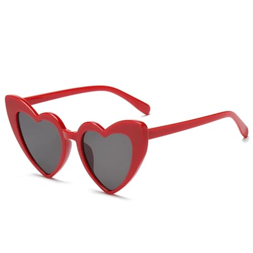 SSFVTTL Metallscharnier Damen Cat Eye Sonnenbrille Mode Bonbonfarben UV400 (Rot Schwarz) von SSFVTTL