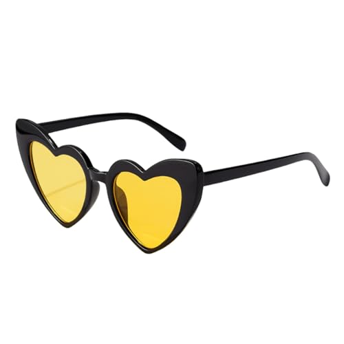 SSFVTTL Metallscharnier Damen Cat Eye Sonnenbrille Mode Bonbonfarben UV400 (Schwarz Gelb) von SSFVTTL