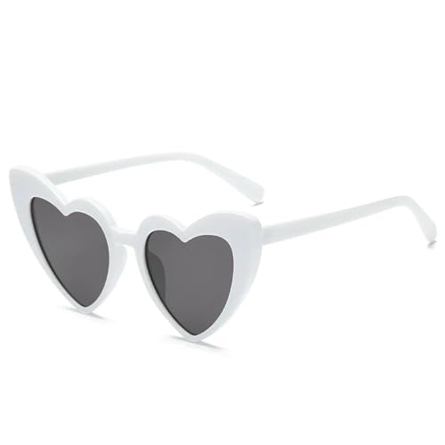 SSFVTTL Metallscharnier Damen Cat Eye Sonnenbrille Mode Bonbonfarben UV400 (Weiß Schwarz) von SSFVTTL