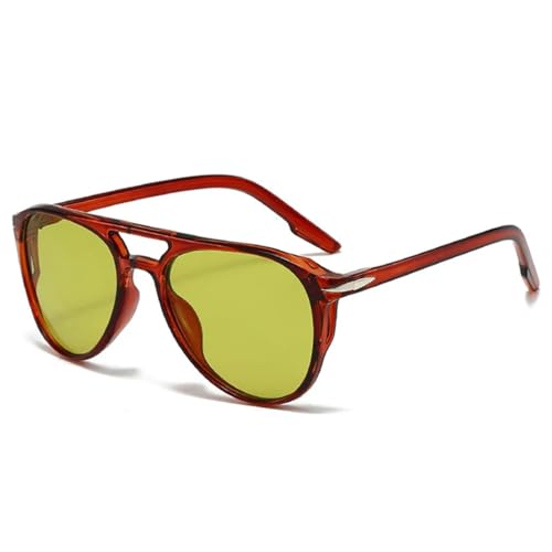 SSFVTTL Mode Damen Luxus Sonnenbrille Retro Nieten Herren UV400 (Rot Braun Grün) von SSFVTTL