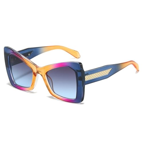 SSFVTTL Mode Frauen Luxus Sonnenbrille Vintage Candy Farbe Klar Gradienten Brillen Männer Punk (5698-C3) von SSFVTTL