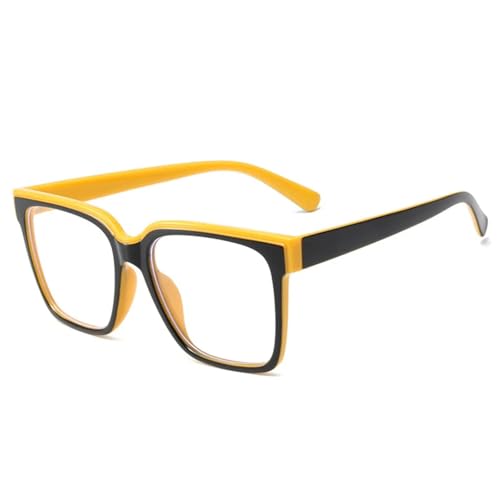 SSFVTTL Modische Katzenaugen-Brille für Damen, Retro, klar (schwarz/gelb) von SSFVTTL