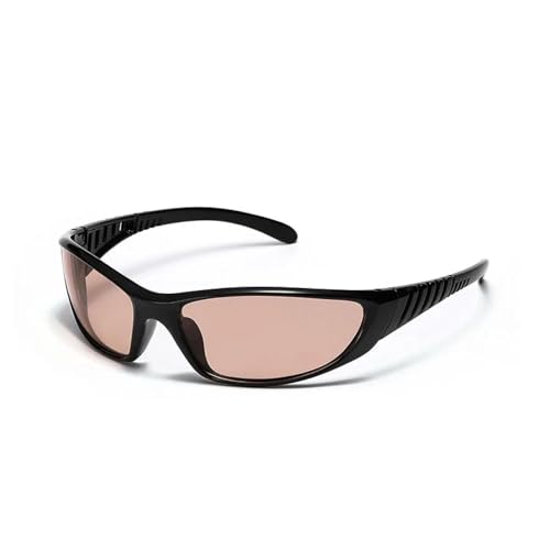 SSFVTTL Modische hohle galvanisierte Rahmen Damen Sonnenbrille Herren Oval UV400 (Schwarz Champagner) von SSFVTTL
