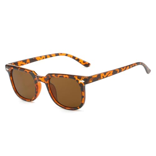 SSFVTTL Nieten Herren Sonnenbrille Mode Gradient UV400 Retro Damen Punk Leopard (Leopardentee) von SSFVTTL