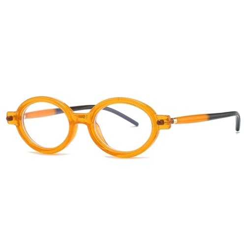 SSFVTTL Ovale Damen-Sonnenbrille, modisch, UV400, Vintage, Hellgrau, Herren (Orange, klar) von SSFVTTL