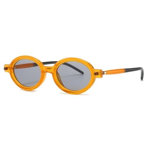 SSFVTTL Ovale Damen-Sonnenbrille, modisch, UV400, Vintage, hellgrau, für Herren (Orange Hellgrau) von SSFVTTL