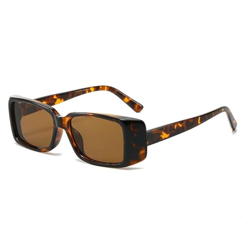 SSFVTTL Rechteckige Damenmode Farbverläufe Sonnenbrille UV400 Retro Herren (Leopardentee) von SSFVTTL