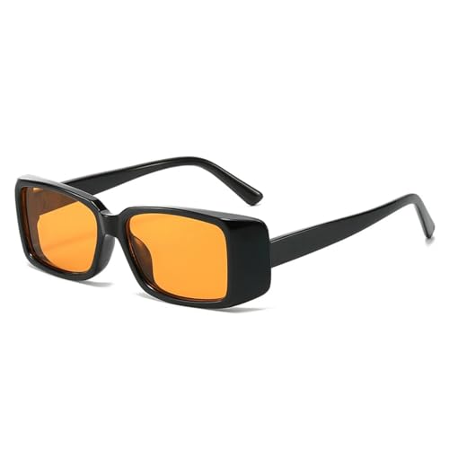 SSFVTTL Rechteckige Damenmode Farbverläufe Sonnenbrille UV400 Retro Herren (Schwarz Orange) von SSFVTTL