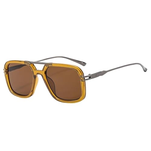 SSFVTTL Retro Bridges Herren Sonnenbrille UV400 Fashion Gradient Damen (Teebraun) von SSFVTTL