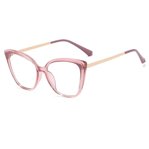 SSFVTTL Retro-Brillengestell aus Metall für Damen, modisch, klare Gläser mit Blaulichtfilter für Herren (Pink) von SSFVTTL
