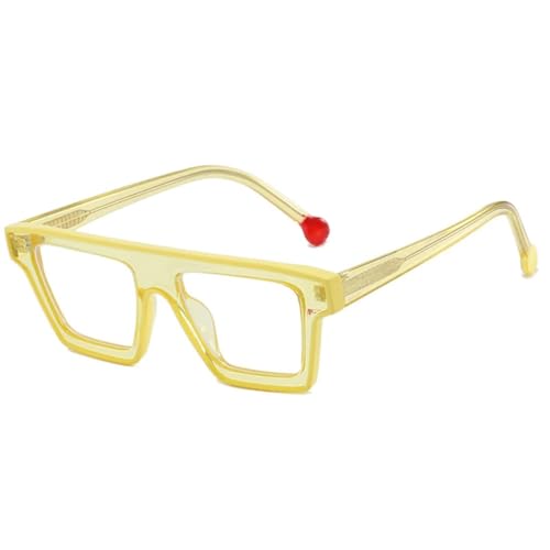 SSFVTTL Retro Damen Candy Color Brillengestelle Herren Klarer Anti-Blaulicht-Rahmen (Gelb) von SSFVTTL