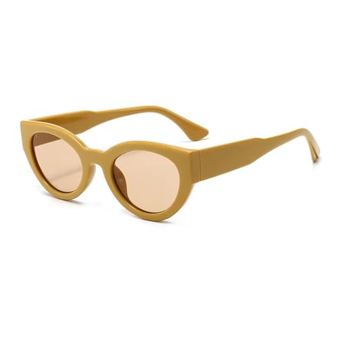 SSFVTTL Retro Damen Cat Eye Sonnenbrille Fashion Jelly Grün Herren UV400 (Gelb Champagner) von SSFVTTL