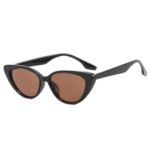 SSFVTTL Retro Damen Kleine Cat-Eye-Sonnenbrille UV400 (Schwarzbraun) von SSFVTTL