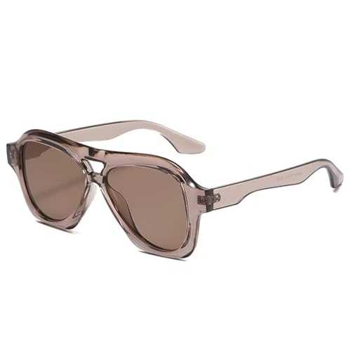 SSFVTTL Retro Damen Sonnenbrille Fashion Jelly Color UV400 Herren Trendy (Champagner Light Tea) von SSFVTTL