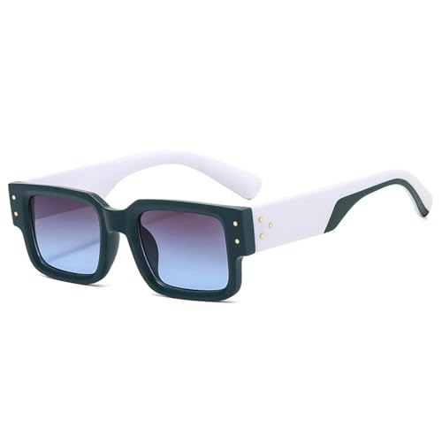 SSFVTTL Retro Damen Sonnenbrille Mode Nieten Dekoration UV400 Herren Trendy (Grün Grau Blau) von SSFVTTL