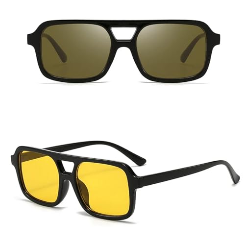 SSFVTTL Retro Damenmode Sonnenbrille UV400 Herren (Gelb wechselnd grau) von SSFVTTL