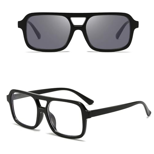 SSFVTTL Retro Damenmode Sonnenbrille UV400 Herren (Klares Wechselgrau) von SSFVTTL