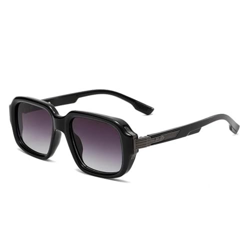 SSFVTTL Retro Herren Sonnenbrille Fashion Gradient UV400 Damen Nieten Blau Grün (Schwarz Grau Farbverlauf) von SSFVTTL