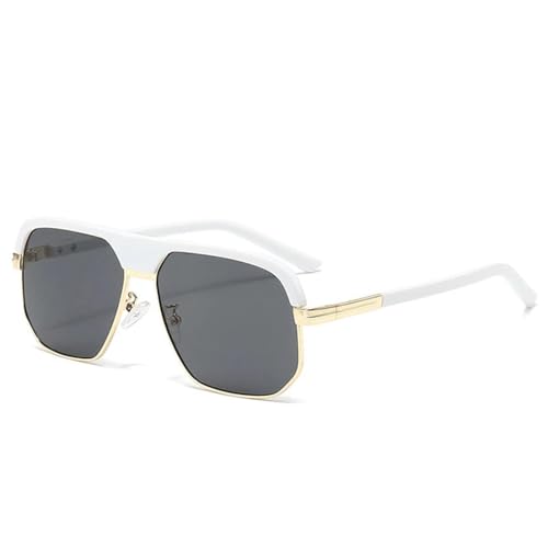 SSFVTTL Retro Herren Sonnenbrille Fashion Leopard Gradient UV400 Damen (Weiß Grau) von SSFVTTL