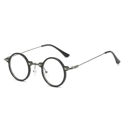 SSFVTTL Retro Kleine Runde Damen Sonnenbrille Klare Ozeanlinse UV400 Herren Punk (Schwarz klar) von SSFVTTL