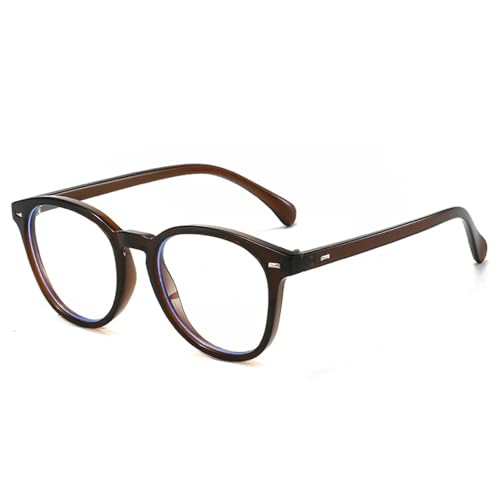SSFVTTL Retro Oval Damen Nieten Sonnenbrille Mode Klare Ozeanlinse UV400 (Braun Klar) von SSFVTTL