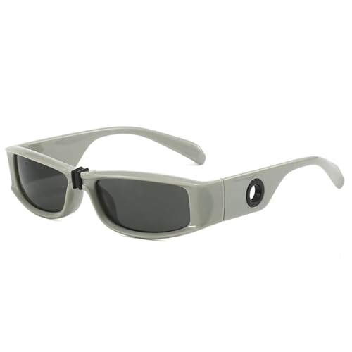 SSFVTTL Retro Rechteckige Sonnenbrille Damenmode UV400 Herren Outdoor (Grau) von SSFVTTL