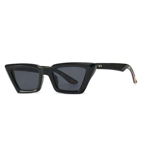 SSFVTTL Retro Rivets Damen Cat Eye Sonnenbrille UV400 (Schwarz Leopard Grau) von SSFVTTL
