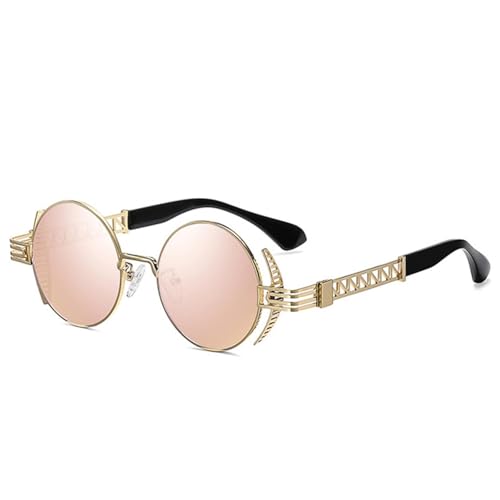 SSFVTTL Retro Runde Punk Sonnenbrille Damenmode Klarer Spiegel Uv400 Männer (7) von SSFVTTL
