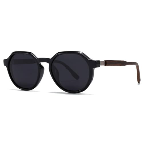 SSFVTTL Retro Runde Sonnenbrille Mode Schwarz Fahren Männlich Weiblich Uv400 Männer (TTYJ368-1) von SSFVTTL