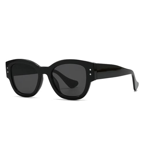 SSFVTTL Retro Sonnenbrille Damen Mode Nieten Gradient UV400 Herren Punk (Schwarz Grau) von SSFVTTL