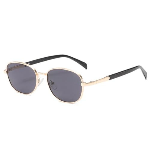 SSFVTTL Retro-Sonnenbrille mit Metallrahmen für Damen, modisch, klare Ozeanlinse, UV400 für Herren (Goldgrau) von SSFVTTL