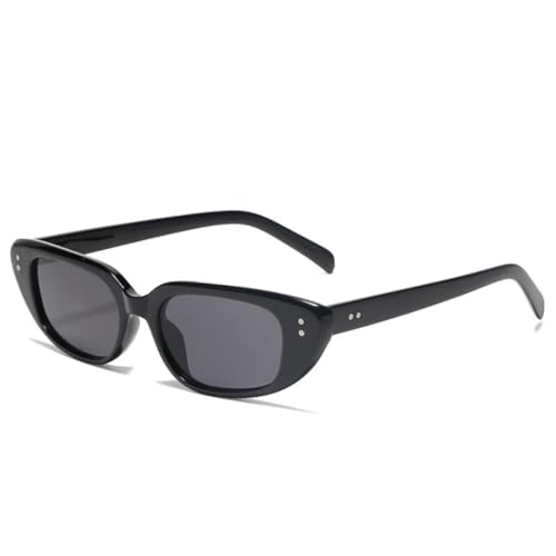 SSFVTTL Schwarze Damen-Sonnenbrille mit rechteckigem Nietenrahmen (1) von SSFVTTL