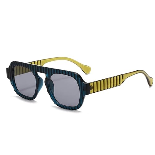 SSFVTTL Shauna Retro Sonnenbrille Damen Gradient UV400 (Blau Grün Grau) von SSFVTTL