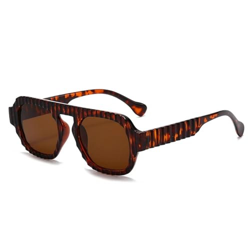 SSFVTTL Shauna Retro Sonnenbrille Damen Gradient UV400 (Leopardentee) von SSFVTTL