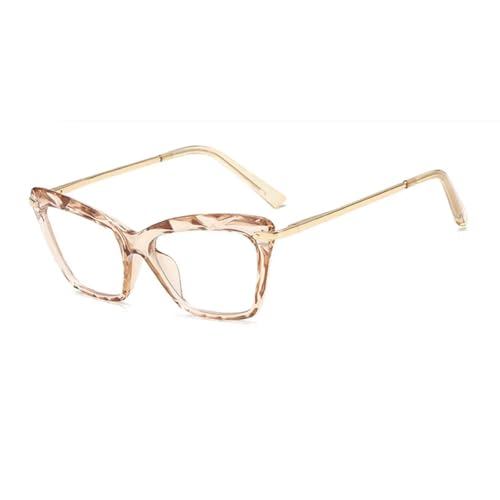 SSFVTTL Transparente Katzenaugenbrille mit Federscharnier, UV400 (Champagner) von SSFVTTL