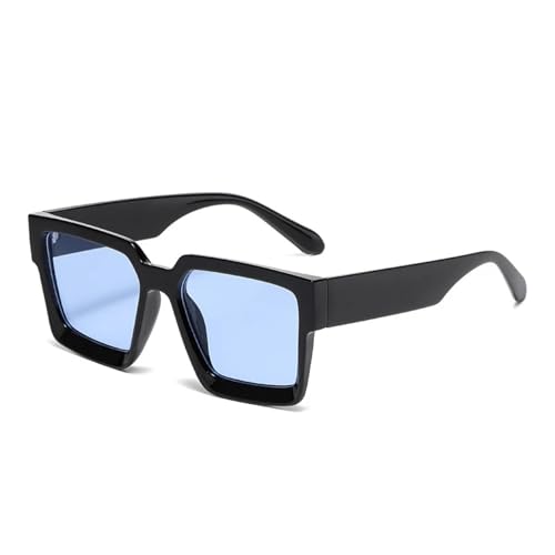 SSFVTTL Übergroße Damen-Sonnenbrille, modisch, klarer Farbverlauf, UV400, für Herren (Schwarz/Blau) von SSFVTTL