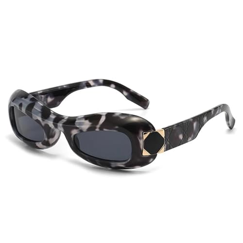 SSFVTTL Vintage Cat Eye Damen Sonnenbrille Fashion Gradient UV400 Herren Oval (Muster grau) von SSFVTTL