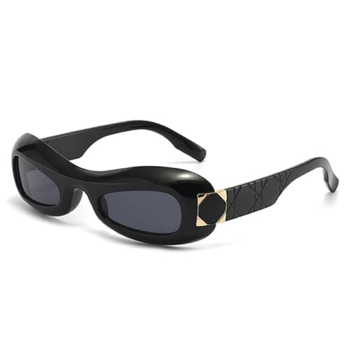 SSFVTTL Vintage Cat Eye Damen Sonnenbrille Fashion Gradient UV400 Herren Oval (Schwarz Grau) von SSFVTTL