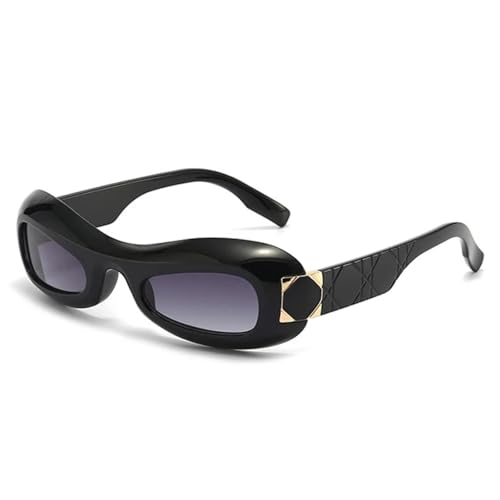 SSFVTTL Vintage Cat Eye Damen Sonnenbrille Fashion Gradient UV400 Herren Oval (Schwarz-Grau-Farbverlauf) von SSFVTTL