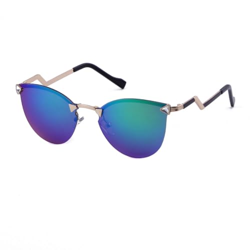 SSFVTTL Vintage Cat Eye Sonnenbrille Frau Retro Fahren Runder Metallrahmen Uv400(6) von SSFVTTL